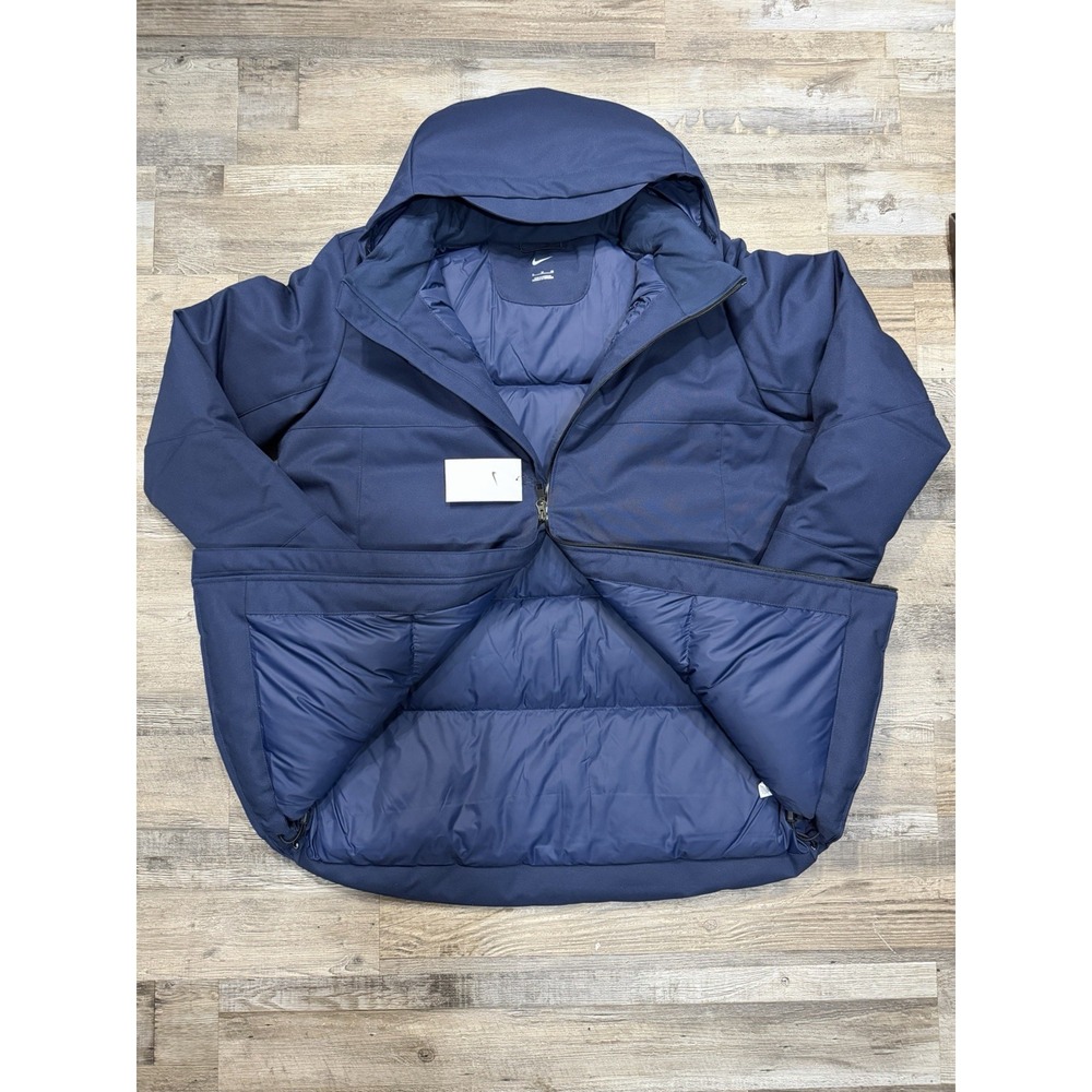 Nike 550 Down Hooded Sideline Navy Blue Football Parka Jacket NFL Team Issue M - Picture 4 of 13